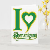 Carte amusante « J'adore les Shenanigans » (Fleur jaune)