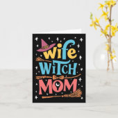 Carte Amusante maman sorcière d'Halloween femme (Fleur jaune)