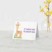 Carte Amusante Mignonne Giraffe Enfants Fille Garçon Aim (Fleur jaune)