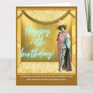 Carte Amusante modification Art 60ème Big Birthday Card