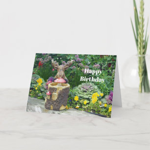 Carte Amusante Moose Floral Garden Photo Anniversaire