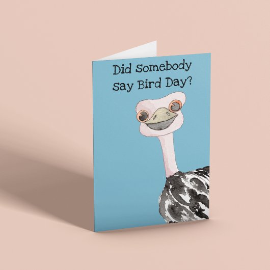 Carte Amusante Ostrich Bird Day Anniversaire