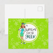 Carte amusante pour la dame golfeuse dans votre vi (Devant / Derrière)