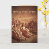 Carte Amusante Saint Valentin antique (Fleur jaune)