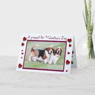 Carte amusante "Saint Valentin" avec Basset & Hear