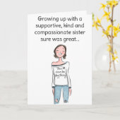 Carte Amusante Soeur d'anniversaire (Fleur jaune)