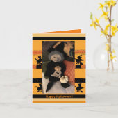 Carte Amusante sorcière grand-mère d'Halloween (Fleur jaune)