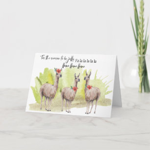 Carte Amusante Vacances Cute Hilarious Llama Salutation