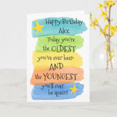 Carte Amusants Ajouter un nom Bonne fête d'anniversaire (Fleur jaune)