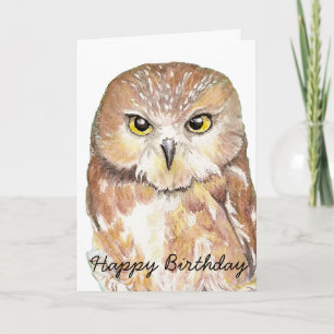 Carte Amusants Anniversaire Chouette, Oiseau, Nature, Fa