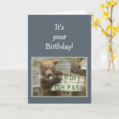 Carte Amusants Anniversaire Rompre quelques règles Ours (Fleur jaune)