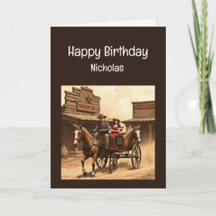 Carte Amusants Anniversaire Western Wild West AI Humour