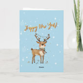 Carte Amusants Arbre de rennes d'aquarelle stylé (Dos)