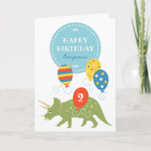Carte Amusants Ballons d'Anniversaire Dinosaur Nom perso (Devant)