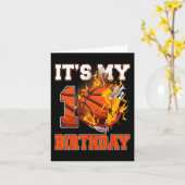 Carte Amusants C'est mon 10e anniversaire 10 ans Basketb (Fleur jaune)