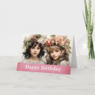 Carte Amusants Fun Cute Vintage Girls Friend Anniversair