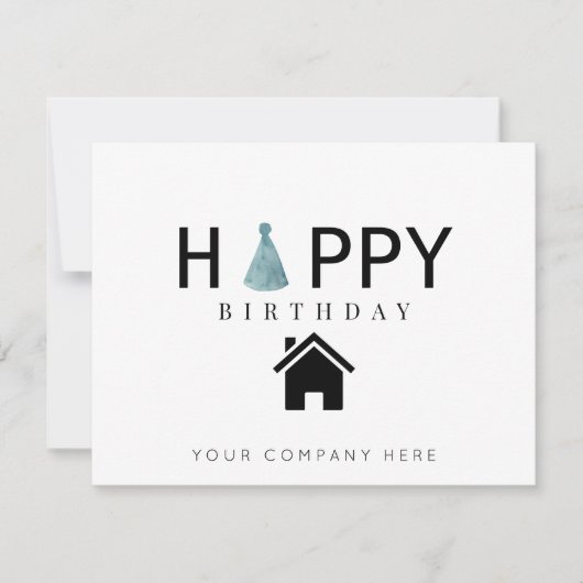 Carte Amusants Immobilier Joyeux anniversaire (Devant)