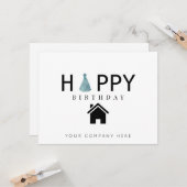 Carte Amusants Immobilier Joyeux anniversaire (Devant/Arrière en situation)