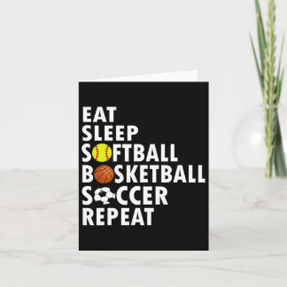 Carte Amusants Manger Sleep Softbyll Bysketbyll Soccer H