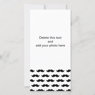 Carte Amusants Mustache noire et blanche Motif 1