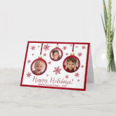 Carte Amusants Noël Ball Ornament 3 Photo Joyeuses Fêtes (Devant)