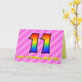 Carte Amusants Pink Stripes, Coeurs, Arc-en-ciel # 11e a (Fleur jaune)