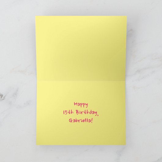 Carte Amusants Pink Stripes, Coeurs, Arc-en-ciel # 15e a (Intérieur)