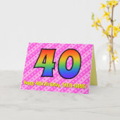 Carte Amusants Pink Stripes, Coeurs, Arc-en-ciel # 40e a (Fleur jaune)