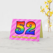 Carte Amusants Pink Stripes, Coeurs, Arc-en-ciel # 52e a (Fleur jaune)