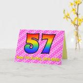 Carte Amusants Pink Stripes, Coeurs, Arc-en-ciel # 57e a (Fleur jaune)