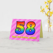 Carte Amusants Pink Stripes, Coeurs, Arc-en-ciel # 58e a (Fleur jaune)