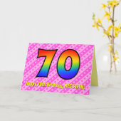 Carte Amusants Pink Stripes, Coeurs, Arc-en-ciel # 70e a (Fleur jaune)