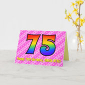 Carte Amusants Pink Stripes, Coeurs, Arc-en-ciel # 75e a (Fleur jaune)