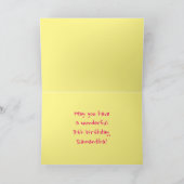 Carte Amusants Pink Stripes, Coeurs, Arc-en-ciel # 7e an (Intérieur)