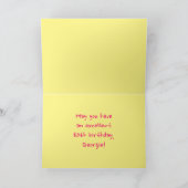 Carte Amusants Pink Stripes, Coeurs, Arc-en-ciel # 80e a (Intérieur)