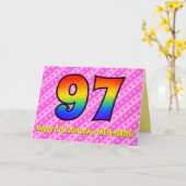 Carte Amusants Pink Stripes, Coeurs, Arc-en-ciel # 97e a (Fleur jaune)