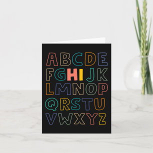 Carte Amusants Pré K Kindergarten Hi Alphabet Retour À L