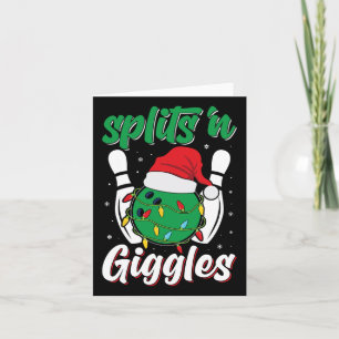 Carte Amusants sur gigles Bowling Joueur Noël Bowl
