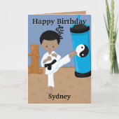 Carte Amusants Vous êtes A-Maze Black Boys Karate Annive (Devant)