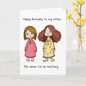 Carte Amusants vrais parents joyeux soeurs d'anniversair (Fleur jaune)