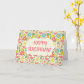 Carte Amusement au soleil Joyeux anniversaire (Fleur jaune)