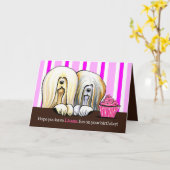 Carte Amusement d'anniversaire de Lhasa (Fleur jaune)