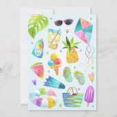 Carte Amusement dans le soleil Anniversaire Fête Invitat (Dos)