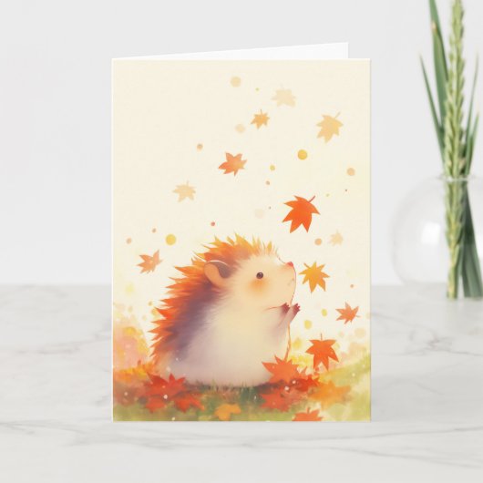 Carte Amusement d'automne du hérisson (Devant)