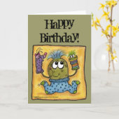 Carte Amusement de marionnette de chaussette (Fleur jaune)