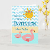 Carte Amusement D'Été Dans L'Invitation Soleil (Fleur jaune)
