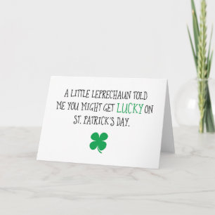 Carte Amusement et jour de St Patrick vilain