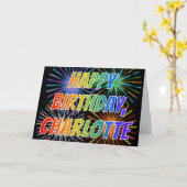 Carte Amusement "JOYEUX ANNIVERSAIRE " de "CHARLOTTE" de (Fleur jaune)