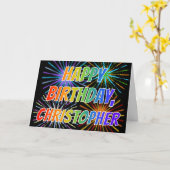 Carte Amusement "JOYEUX ANNIVERSAIRE " de "CHRISTOPHER" (Fleur jaune)