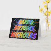 Carte Amusement "JOYEUX ANNIVERSAIRE " de "NICHOLAS" de (Fleur jaune)